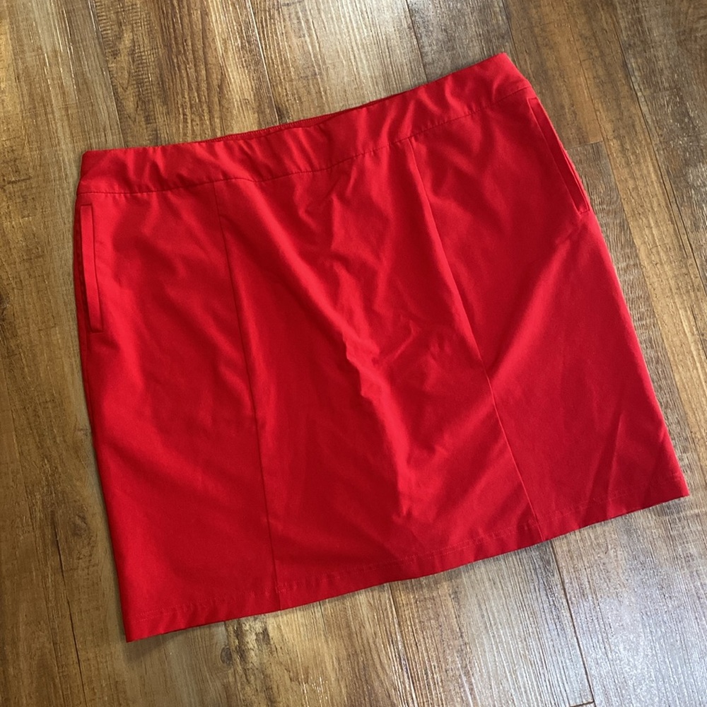 Chico's Red Straight Mini Skirt
